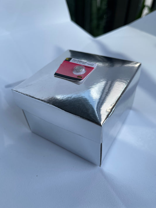 1 caja de protección con 1 pila de repuesto