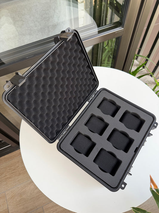 Relojera 6 puestos (estuches profesionales para relojes) tipo maleta